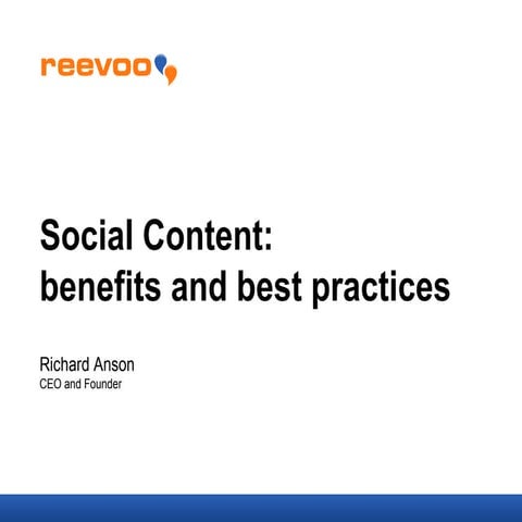 The quantitative importance of Social Commerce - Richard Anson - Reevoo