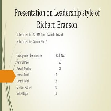 Richard Branson leadership style