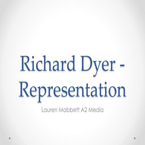 Richard dyer Representation theory
