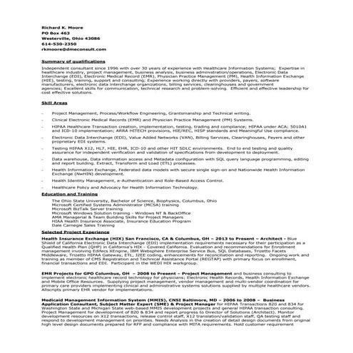 Richard Moore Resume 2016