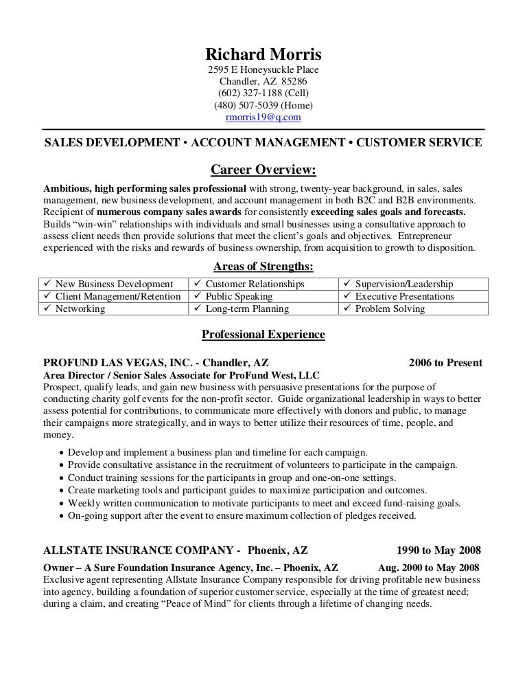 richard morris resume 02012010 allstate insurance customer service