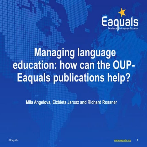 Richard Rossner & Ela Jarosz & Mila Angelova: Managing Language Education_ ho...