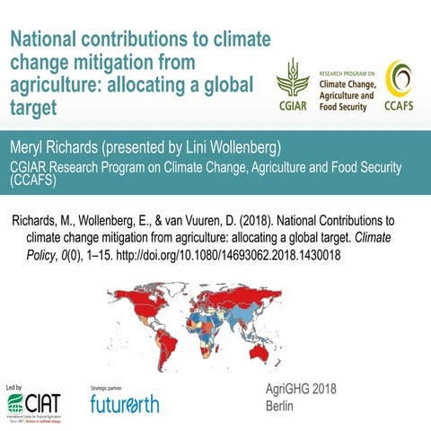 National contributions to climate change mitigation from agriculture: allocat...