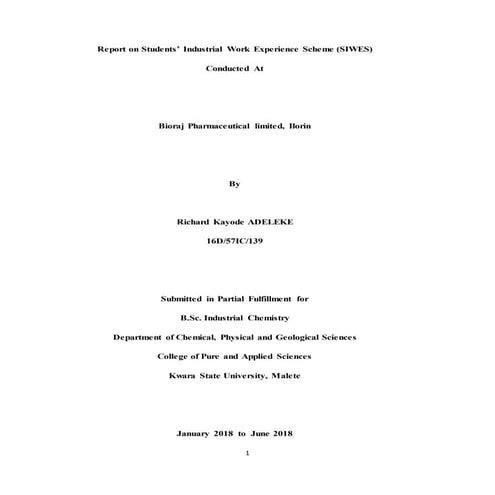 Richard siwes report