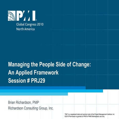 Managing the People Side of Change: An Applied Framework | PDF