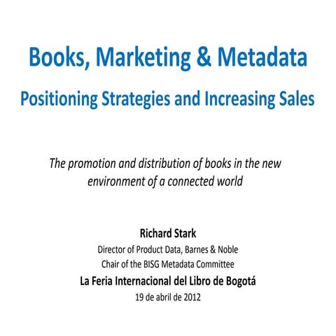 Books, Marketing & Metadata