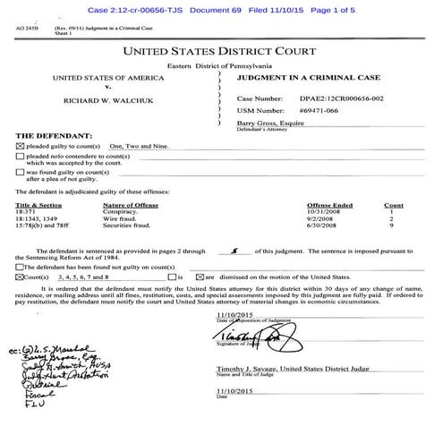 Richard Walchuk Guilty Plea