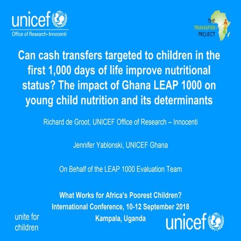 Impact of Cash Transfers on Young Child Nutrition