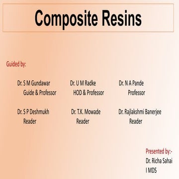 composite Resins in prosthodontics