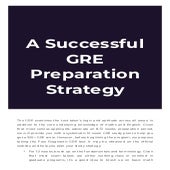 A Successful GRE Preparation Strategy