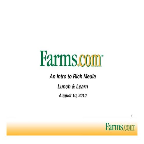 Rich Media for Professionals Working in Agriculture