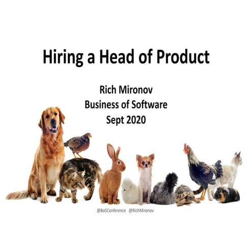 Rich Mironov Hiring a head of product BoS USA Online 2020