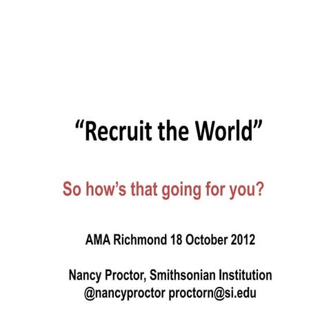 American Marketing Association Richmond 18 Oct 2012