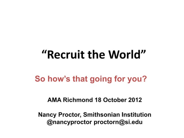 American Marketing Association Richmond 18 Oct 2012