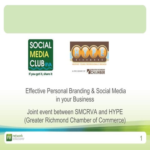 Effective Personal Branding & Social Media in your Business