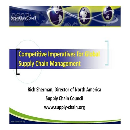 Richard J. Sherman from Emeritus Supply Chain Council; Chairman's Introduction 