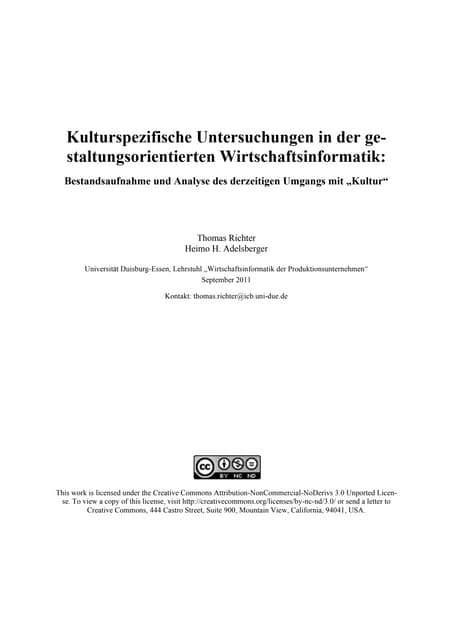 Kulturspezifische Untersuchungen in...