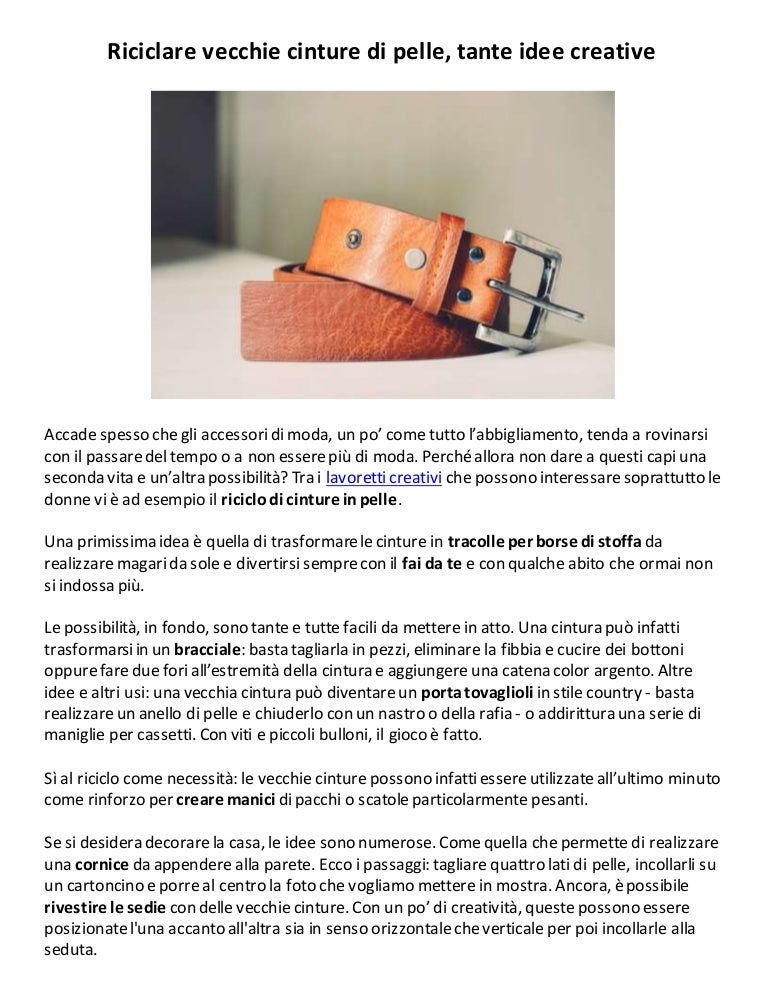 borse e cinture