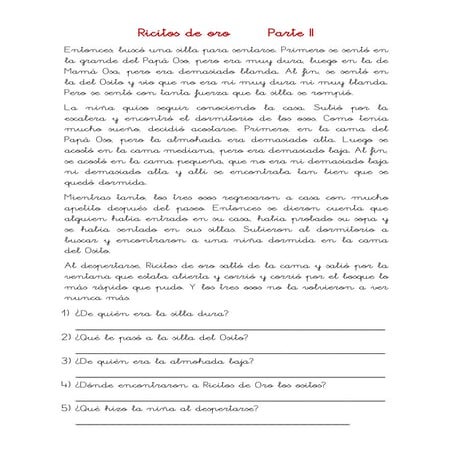 Ricitos de Oro      Parte II