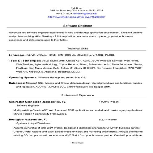 Rick bryan resume | PDF