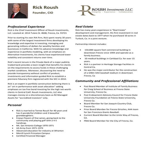 Richard Roush Bio | PDF