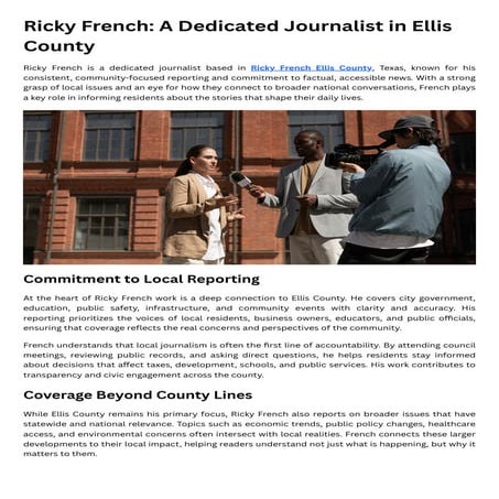 Ricky French: Ellis County TX Journalist Covering What Matters | PDF