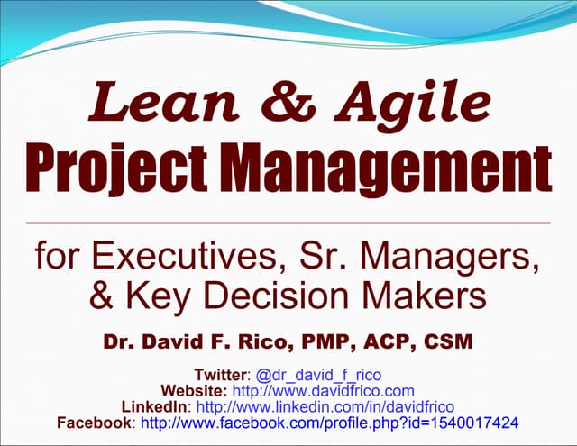 Lean & Agile Project Management: For Executives, Sr. Managers, & Key Decision...