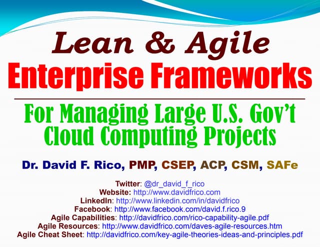 Lean & Agile Enterprise Frameworks: For Managing Large U.S. Government Cloud ...