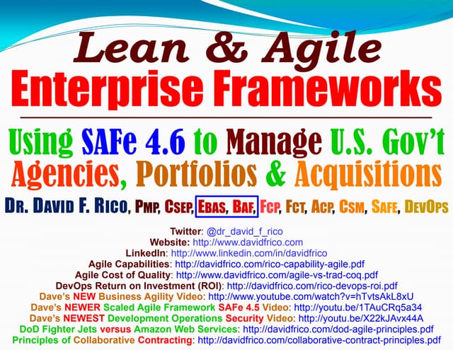 Scaled Agile Framework (SAFe) 4.6 in U.S. Government