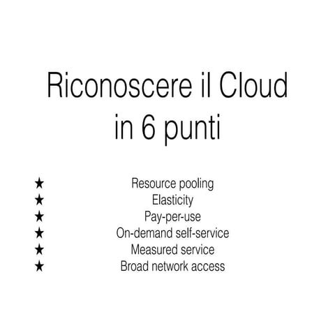 Riconoscere il cloud