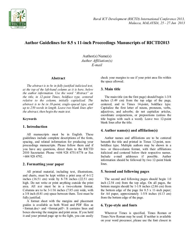 rictd2013 paper format list 5 formatting guidelines you should follow when developing a cover letter