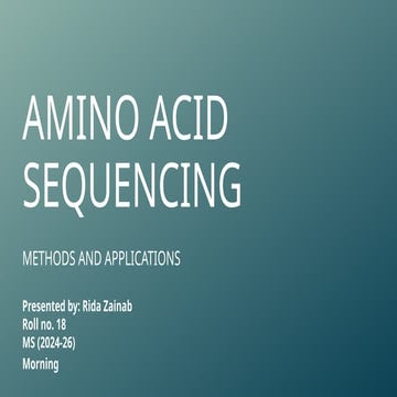 Amino Acid Sequencing and its methods of preparation