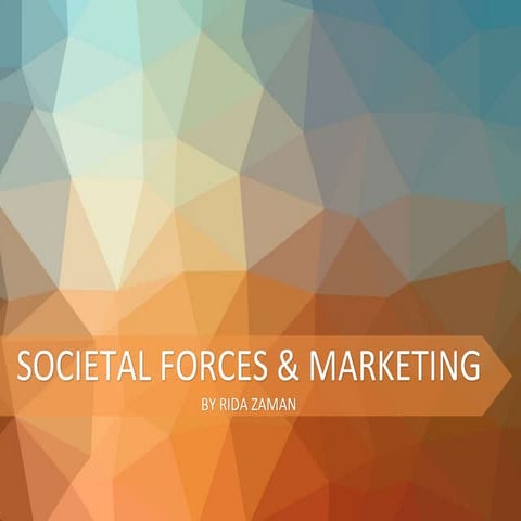 SOCIETAL FORCES & MARKETING