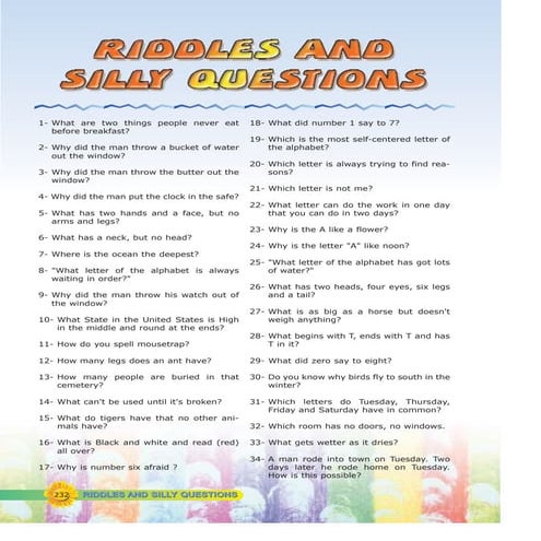 Riddles and silly questions