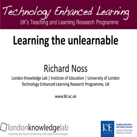 RIDE 2011 keynote: Learning the unlearnable 