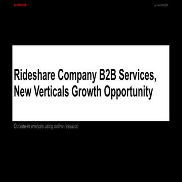 Rideshare Company B2B Services,  New Verticals Growth Opportunity