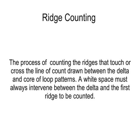 Ridge counting-and-tracing