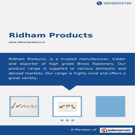  Ridham Products, Jamnagar, Brass Screws