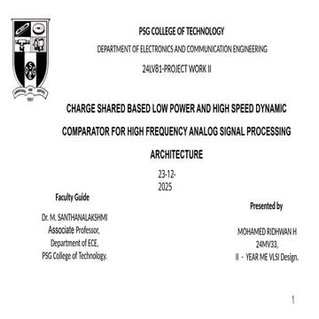Charge-Shared Low Power High-Speed Dynamic Comparator Design for High ...
