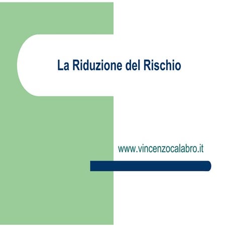 La Riduzione del Rischio - D.Lgs. 231/2001