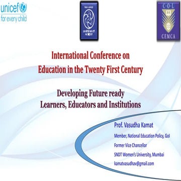 Developing Future ready Learners, Educators and Institutions