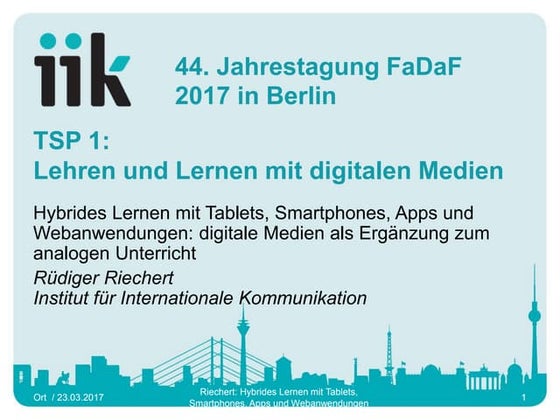 Hybrides Lernen mit Tablets, Smartphones, Apps und Webanwendungen