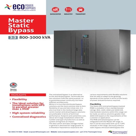 Riello master-wrap-around-static-bypass