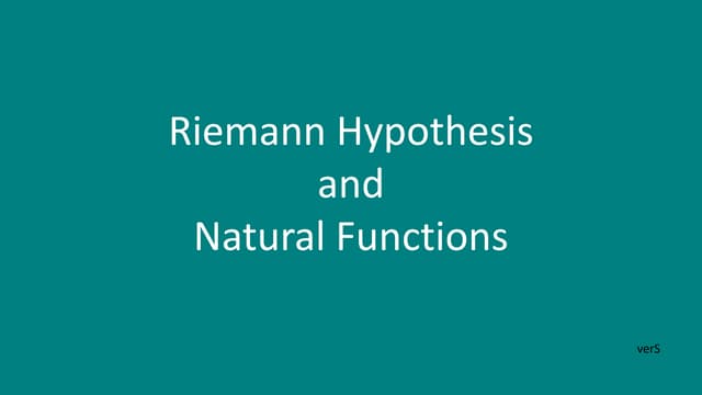 Riemann Hypothesis and Natural Functions