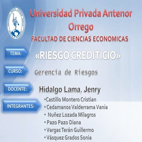 Gestion de riesgo crediticio y la morosidad | PPTX