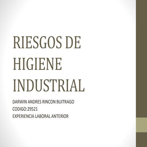 Riesgos de higiene industrial