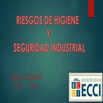 Riesgos de higiene y seguridad industrial   julian lozano