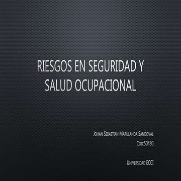 Riesgos en seguridad y salud ocupacional