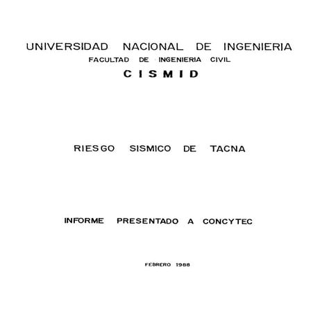 Riesgo sismico Tacna. IMPORTANTE 