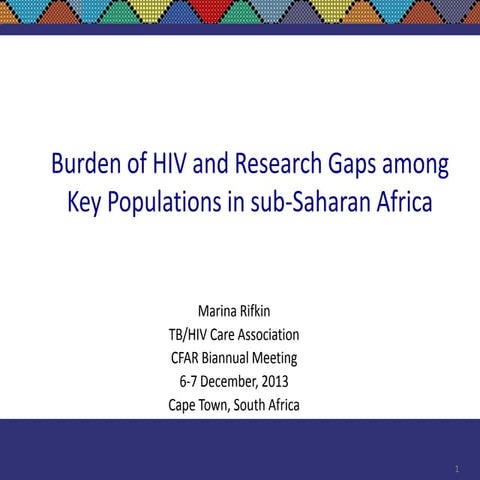 Burden of HIV and Research Gaps Among Key Populations in Sub-Saharan Africa